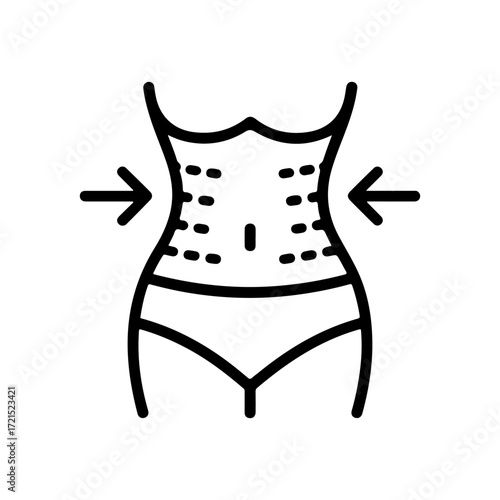 plastic surgery liposuction vector outline icon