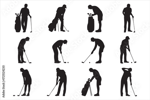 Farm and Garden Work Silhouettes – Rural Worker Vector Graphics Set