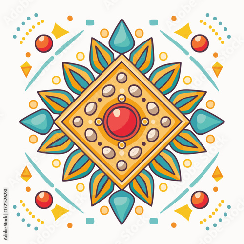 Colorful Geometric Pattern with Jewel Tones