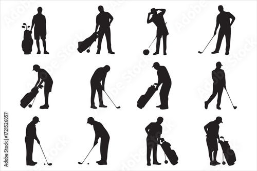 Farm and Garden Work Silhouettes – Rural Worker Vector Graphics Set