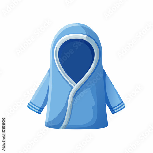 Baby Blue Hooded Bathrobe Illustration
