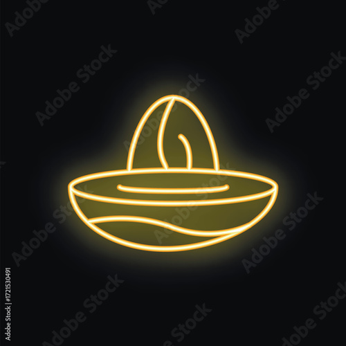 Neon sign of a manual citrus juicer squeezing juice from lemon fruit on a black background