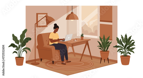 Driving Inclusive Productivity: Modern Professional Workflow Illustration