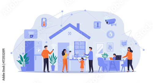 AI-Powered Innovation: Flat Design Illustration for Business Transformation & Tech Strategy