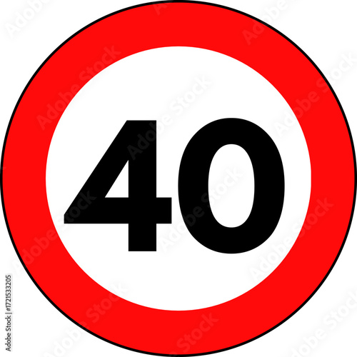 Speed Limit 40 kmh Sign