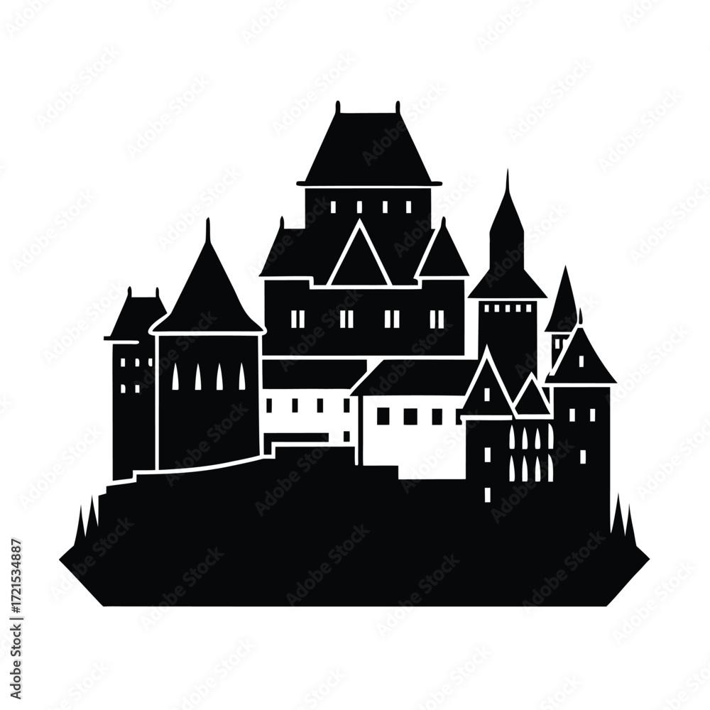 Obraz premium Malbork Castle Medieval Fortress Silhouette