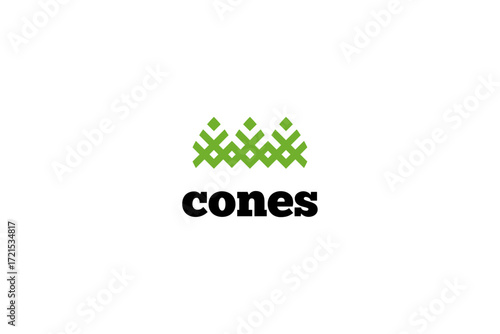 Template logo design solution with three tree cones