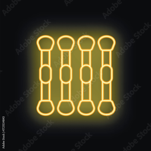 Neon yellow dna structure glowing on black background representing genetics research and gene editing