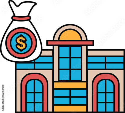 Wallpaper Mural A building with a large bag of money on it Torontodigital.ca