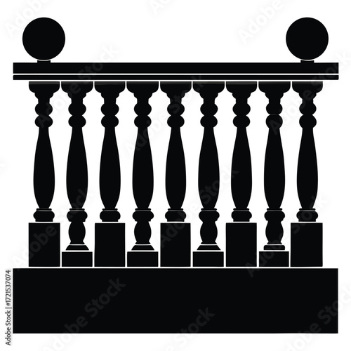 Classical Balustrade Silhouette Banner Design