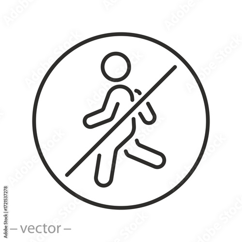 no entry sign, authorised persons only, icon vector, simple illustration
