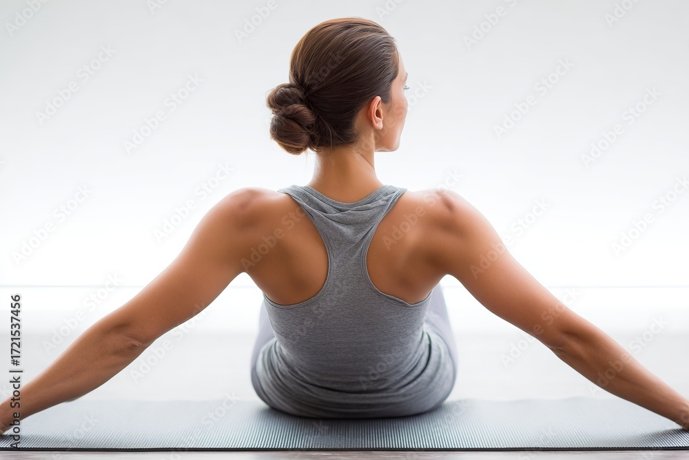 Fototapeta premium Yoga Woman Stretching in Studio