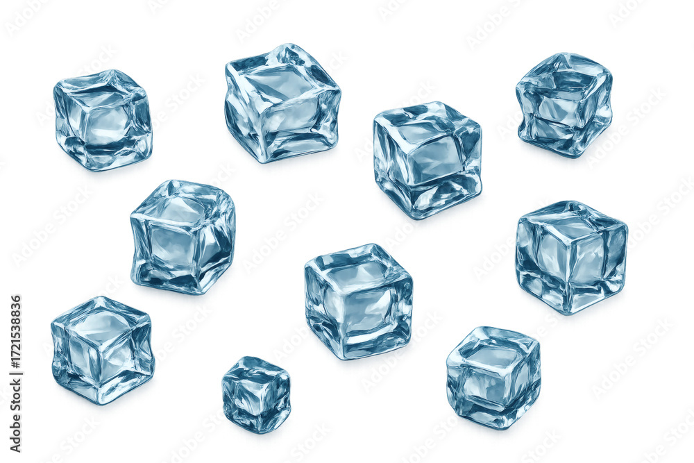 Obraz premium Isolated transparent png of Ice cubes