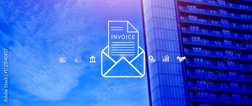 Invoice and online digital statements concept, Financial report and bank management with online payment concept E.invoice invoice.