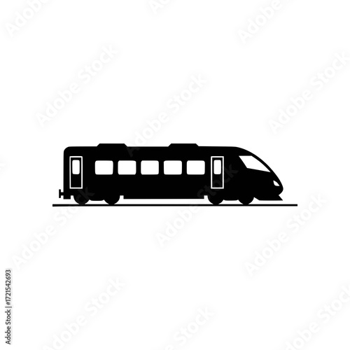 High-Speed Train Icon Sleek Modern Railway Transportation Silhouette
