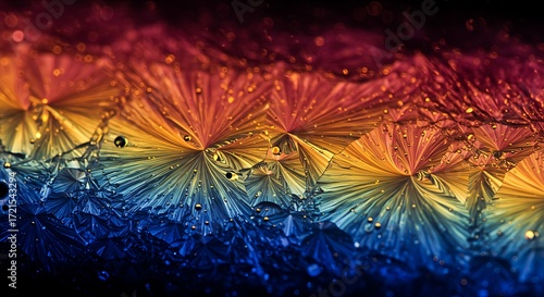 Wallpaper Mural Mesmerizing microscopic patterns of vibrant crystals showcasing a gradient of abstract scientific formations and intricate details Torontodigital.ca