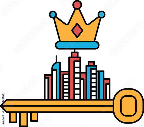 A key with a crown on top of it