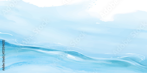 Soft Light Blue Watercolor Ocean Wash with Gentle Wave Texture and Misty Abstract Gradient for Elegant Digital Backgrounds