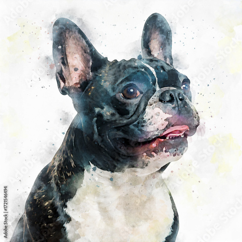 Watercolor Dog Illustration, Cute Hand Painted Pet Portrait, Artistic Animal Art Print