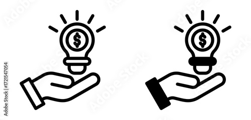 Innovation Funding Icon Collection Line & Mixed Style