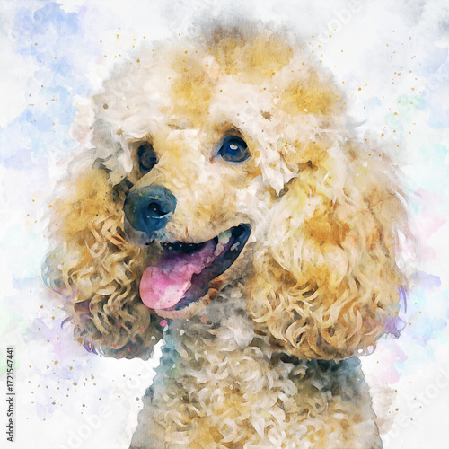 Watercolor Dog Illustration, Cute Hand Painted Pet Portrait, Artistic Animal Art Print