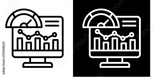Kpi Dashboard  Icon Set White Style Collection