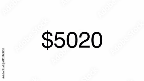 Dollar counter animation for digital counting design