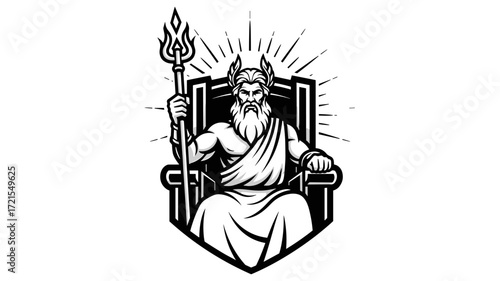 Zeus Mascot Illustration Esport Logo Emblem