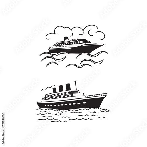 vector illustration of a yacht