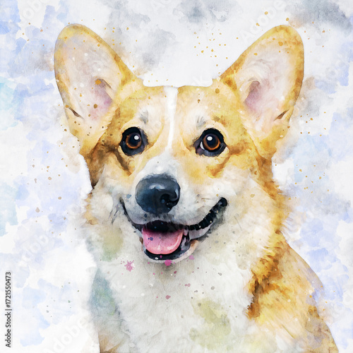 Watercolor Dog Illustration, Cute Hand Painted Pet Portrait, Artistic Animal Art Print