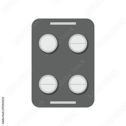 Blister pack with four white round pills, representing medication or supplements.