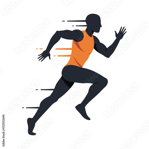 Silhouette of a runner in motion, showcasing athleticism and speed.