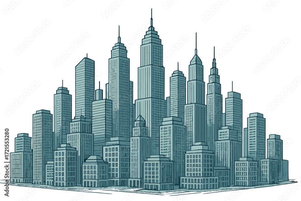 Fototapeta premium Carefully Designed Model City Featuring Intricate Skyscrapers