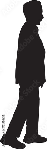 vector,silhouette of a senior woman walking