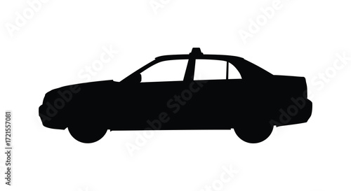 A sleek silhouette of a classic sedan car in black coloration