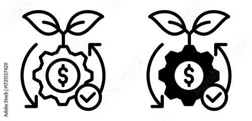 Automation Investment Icon Collection Line & Mixed Style