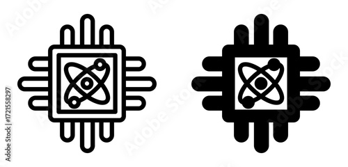 Quantum Computing Icon Collection Line & Mixed Style
