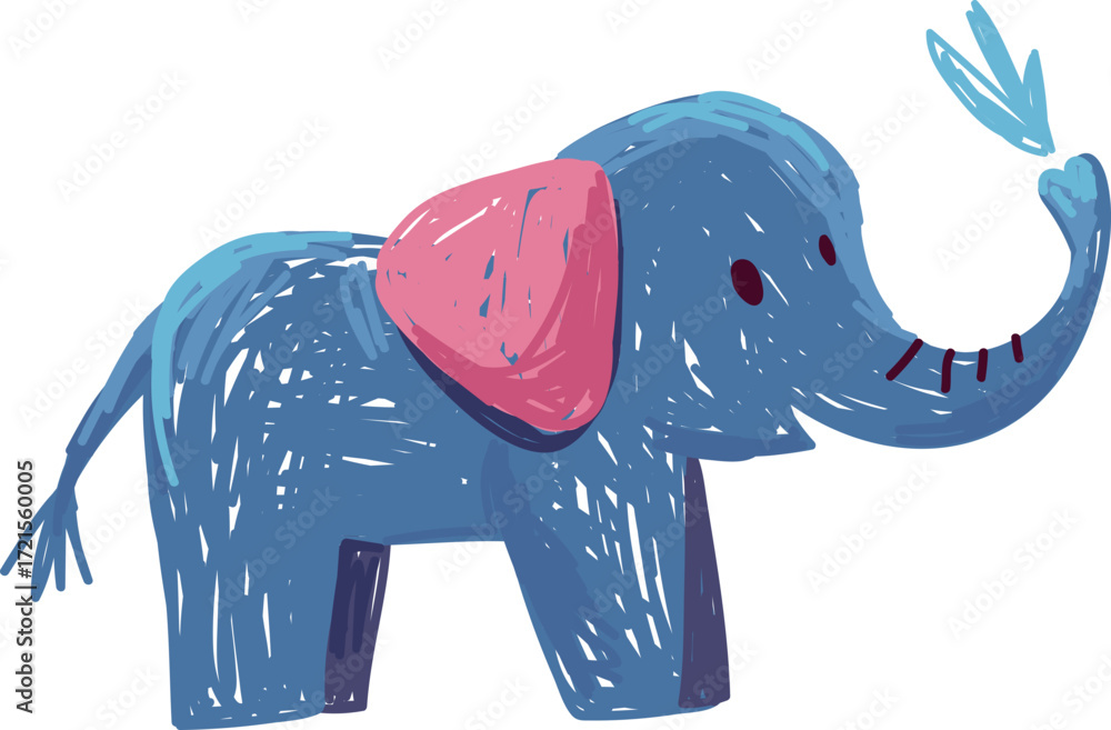 Fototapeta premium Cute doodle crayon illustration