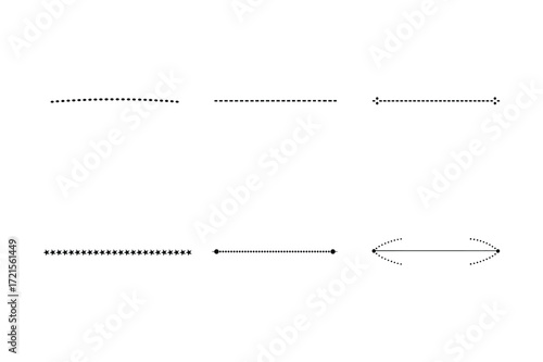 set of simple dashed line vector