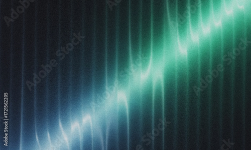 Abstract vertical lines with a glowing turquoise and blue wave pattern, suggesting energy or data flow