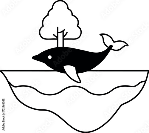 whale and fish