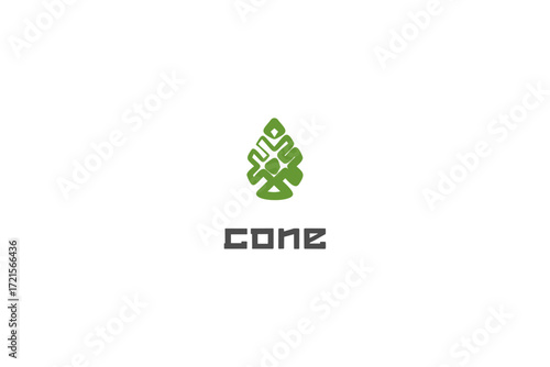 Template logo design solution with cone simple image