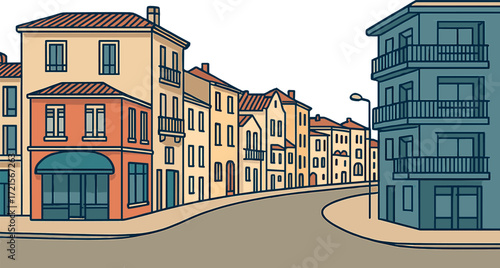 Residential and street buildings in Les Sables-d'Olonne, Vendée, France
