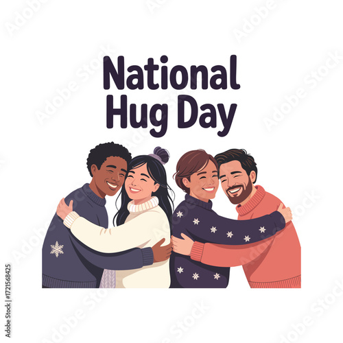 Two couples embracing on National Hug Day embrace love