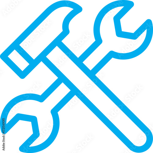 Hammer and Wrench Icon Repair, Maintenance, and Tools Symbol