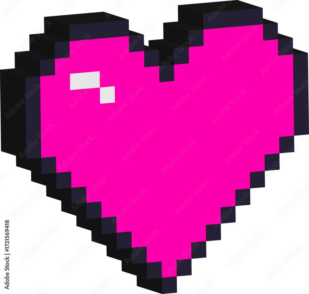 Obraz premium Pixelated 3D Heart