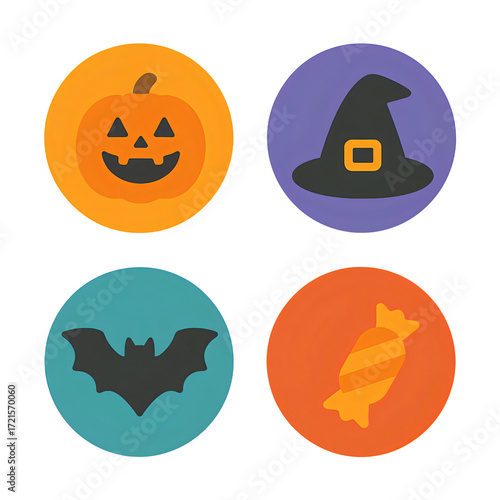 ハロウィン丸型アイコンセット｜Halloween Round Icons