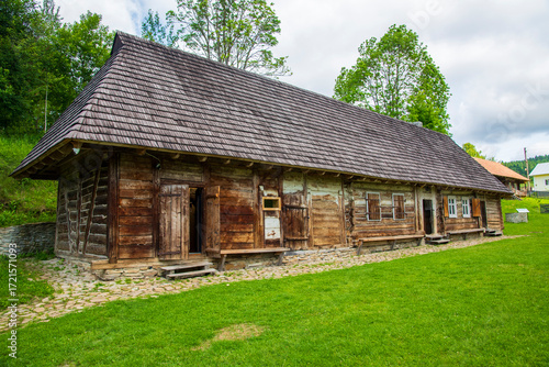 Ancient abandoned village wooden house