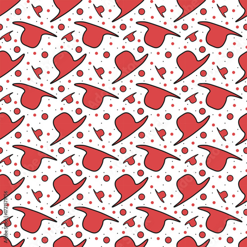 Simple and cheerful western Red hat seamless pattern. Doodle hat endless texture