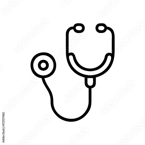 Stethoscope illustration featuring a detailed design, showcasing the medical tool's curves and functionality, representing healthcare and medical professions in a creative way